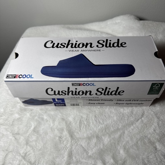 32 Degrees Shoes - 32 Degrees Cool Cushion Navy Slide Sandals Size Large W9-10 / M7-8